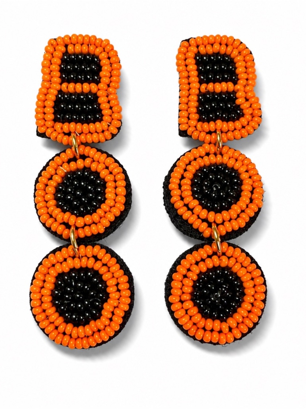 BOO Halloween Seed Bead Earrings